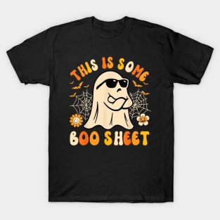 Funny Halloween Boo Ghost Costume This is Some Boo Sheet meme T-Shirt